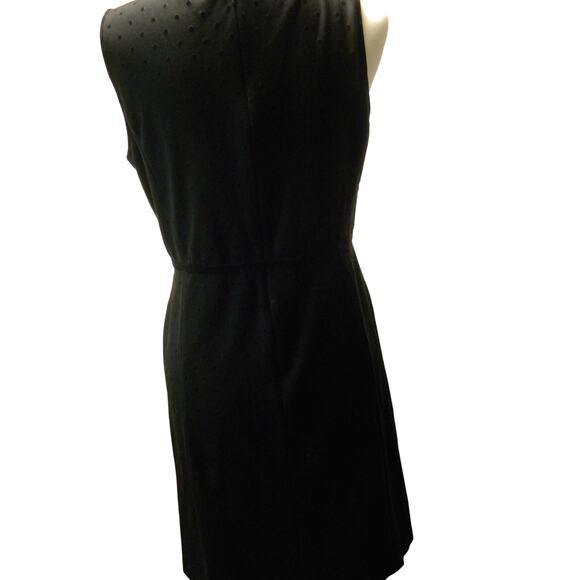 Talbots Women's Black Polka Dot Sleeveless Short Dress Stretch Travel Size 8P - Picture 2 of 5